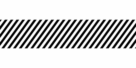 Seamless diagonal black and white striped caution pattern background graphic resource for high visibility safety warning borders, providing a modern minimal abstract texture decoration banner design,