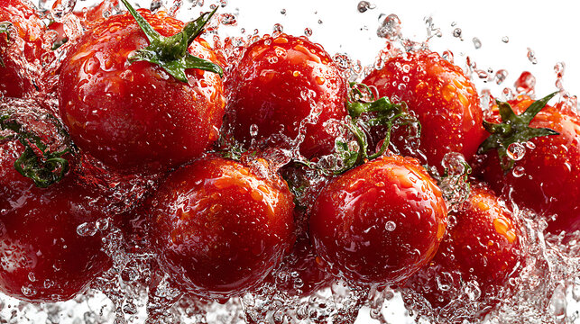 tomato,s in water isolated on white background