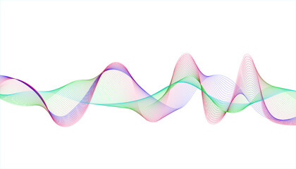 Modern sound frequency or equalizer art with a translucent effect. Delicate, flowing lines creating a minimalist and ethereal border.