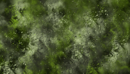 Gritty and detailed splatter or nebula effect wallpaper. Dark and moody green smoke or powder explosion texture. © MD