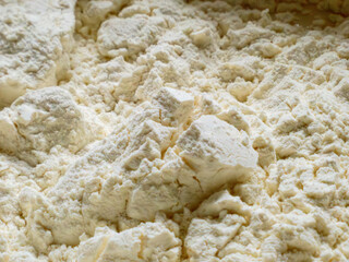 Close-up Texture of White Powder Clumps