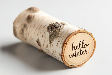 Birch twig engraving welcoming winter season for rustic decor and gifts