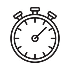Stopwatch line icon on white background