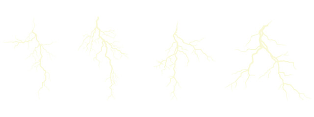 Lightning Bolt Vector Set – Electric Thunder Clipart, Flash Silhouette