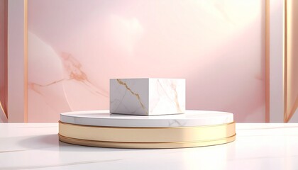 Elegant marble platform luxury product display scene