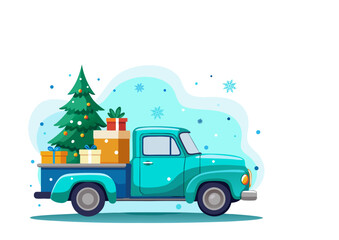 christmas truck on the road