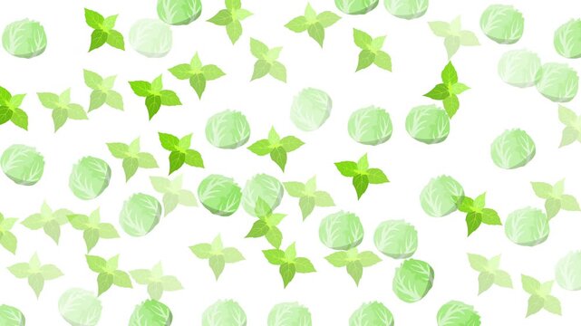 Scattering of green circles and leaf shapes on white background. Perfect for naturethemed designs, ecofriendly concepts, and artistic projects.