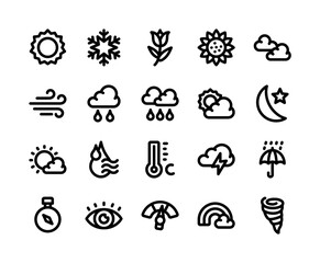 Naklejka premium Icon pack of weather