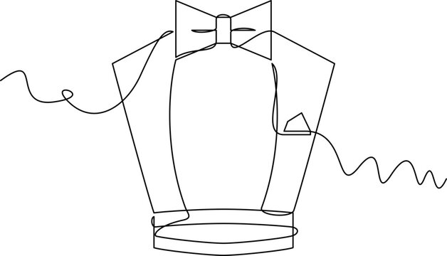 one line art Cummerbund vector illustration. line art, one continuous line, simple, hand drawn and sketch style. for icons, symbols, signs or logos. PNG