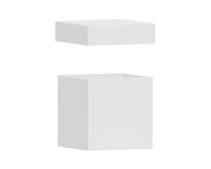 White Open Gift Box, transparent background