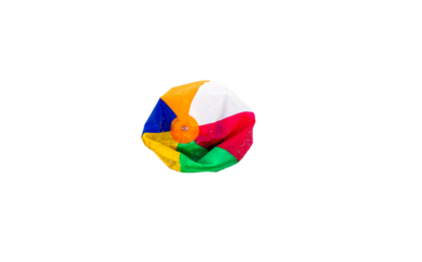 Colorful beach ball isolated, deflated, isolated