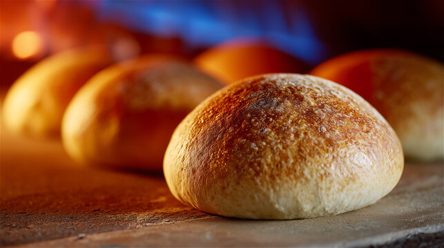 Freshly baked bread rolls arranged on a wooden surface with warm lighting, capturing aroma, softness and artisanal quality of homemade bakery goods.