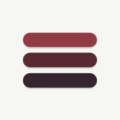 Fototapeta premium Minimalist menu icon displayed with three horizontal lines on light background. Menu icon offers simple navigation symbol. This menu icon is suitable for website design, mobile app interfaces,