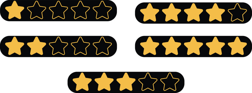Five star rating bars showing one to five stars, indicating different levels of satisfaction or quality.