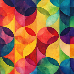 Geometric Rainbow: An eye-catching mosaic of colors and shapes, crafted into a mesmerizing pattern, perfect for adding a dash of art to your projects.