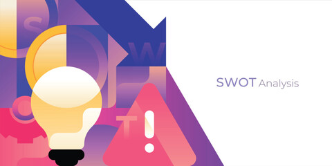 SWOT Analysis Infographic &ndash; Corporate Abstract Background for Strategic Planning and Business Presentation