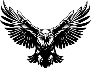 eagle with wings flying illustration design 