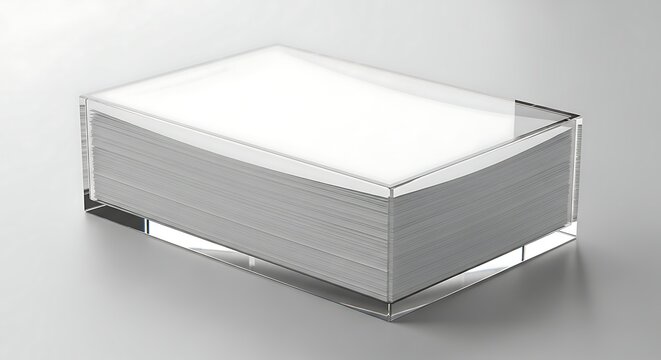 Neat notepad cube for office notes or reminders in clear acrylic holder