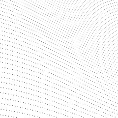 Abstract halftone wave dotted background. Halftone  grunge pattern with square.  Vector halftone modern pop art twisted texture for poster, cover, business card, postcard, art label layout, sticker.