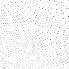 Abstract halftone wave dotted background. Halftone  grunge pattern with square.  Vector halftone modern pop art twisted texture for poster, cover, business card, postcard, art label layout, sticker.