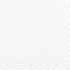 Abstract halftone wave dotted background. Halftone  grunge pattern with square.  Vector halftone modern pop art twisted texture for poster, cover, business card, postcard, art label layout, sticker.