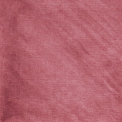 Deep rose-red textured fabric surface with visible linen weave, great for textile mockups, decor themes, and creative backdrops.