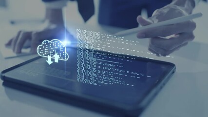 Virtual office AI Cloud storage database system, file storage digital transformation technology, file access, doc sharing business finance, AI-powered analyze big data analyze, AI performance - Powered by Adobe