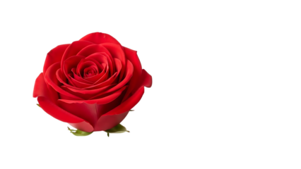 Beautiful red rose blossom isolated on transparent background