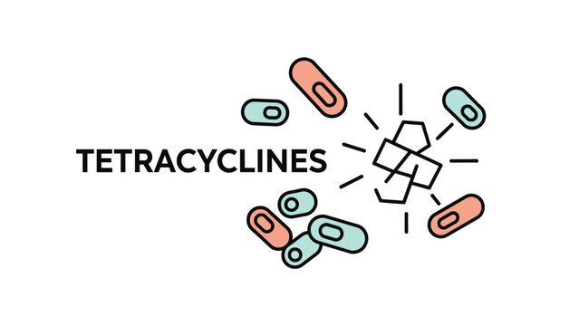 Tetracycline Antibiotics Structure and Capsule Illustration