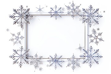 Frame snowflake theme simple border backgrounds white celebration.