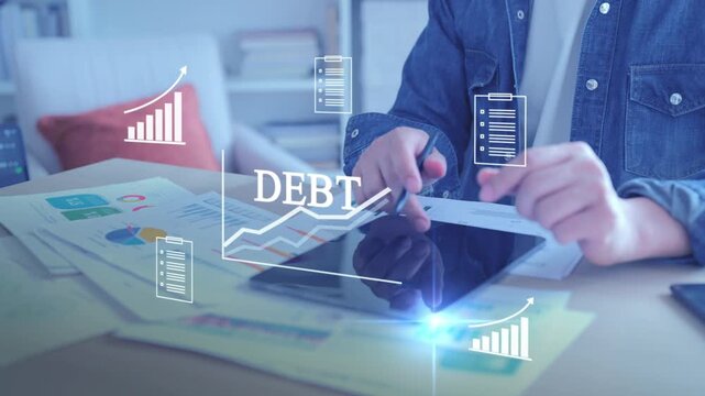 Debt management and financial planning loan interest financial crisis business debt analysis liabilities, loans, credit risks debt restructuring repayment strategies economic recession  bankruptcy