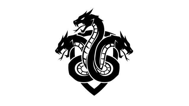 Three-Headed Dragon Emblem - A Symbol of Power and Mysticism.
