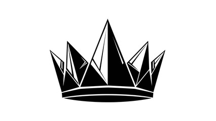 Stylized Black Crown Icon Symbol of Royalty and Power.