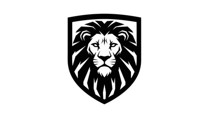 Majestic Lion Head Shield Logo Design Illustration.
