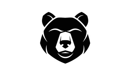 Naklejka premium Black Bear Head Logo Design Minimalist Vector Illustration.