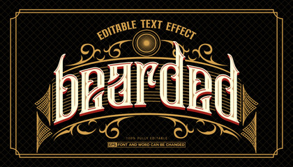 Vintage text effect, Victorian editable typography style © Pandawa_Std