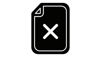 Obraz premium Document with a large white cross symbol, indicating error, cancellation, or closure, isolated on a clean background.