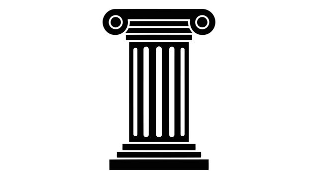 Classic greek doric architectural column isolated on a white background, representing history, strength, and stability f