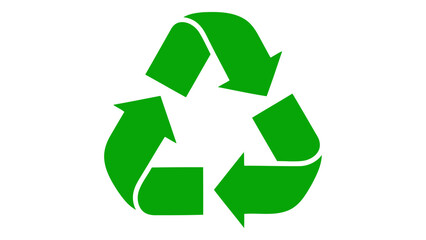 Obraz premium Green recycling symbol with three chasing arrows forming a triangle, representing sustainability and environmental care