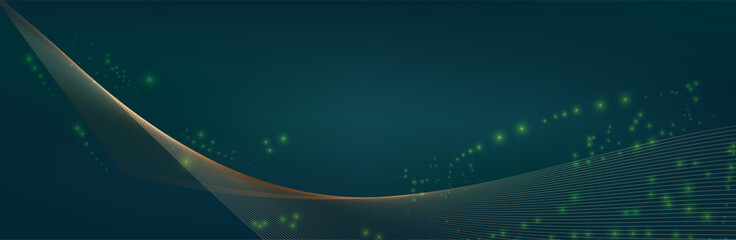 Modern abstract green wave on teal background,tech banner, corporate business concept, hi-tech abstract background, vector illustration for business or presentation.holiday background