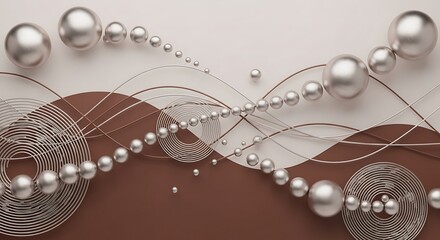 Obraz premium Elegant and Modern 3D Rendering with Spheres and Spiral Elements
