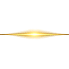 "Golden Light Streak with Bright Glow – Abstract Energy Beam Isolated on White"
