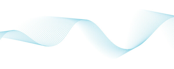 Abstract blue smooth waves on white background.Vector illustration.