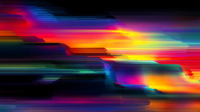 ネオンカラーのデジタルノイズの抽象背景 - Powered by Adobe