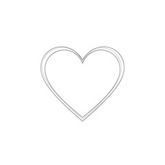“Minimal White Heart Outline – Clean Icon for Love and Romance Designs”

