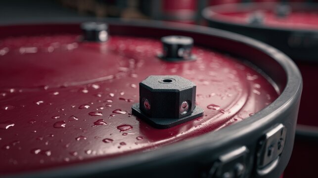 Medium shot showing a durable drum with advanced leakproof technology emphasizing material quality and secure seals for reliable liquid containment in logistics.