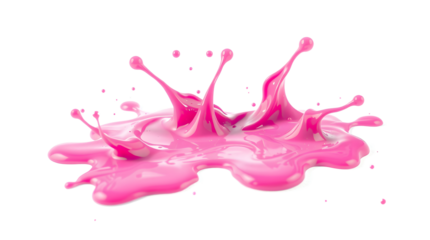 Pink Paint Splash Isolated Transparent Background 