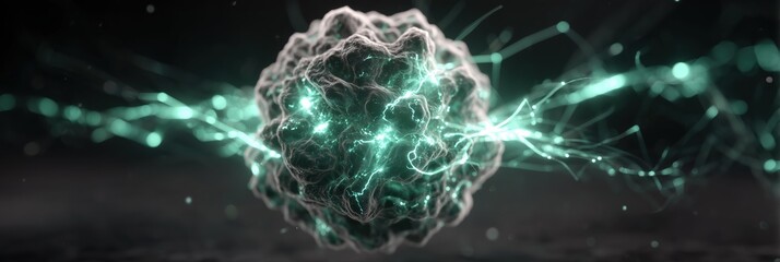 A futuristic technology background showing a neural network or glowing AI brain cell concept.


