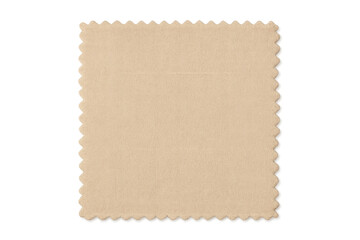 Fototapeta premium Beige fabric swatch cut with pinking shears