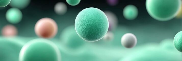 A vibrant microscopic view of floating cells for science and technology backgrounds.

